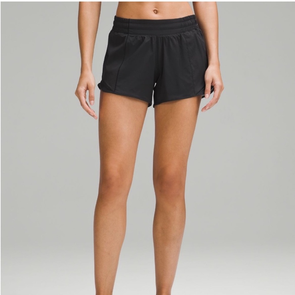 Lululemon Hotty Hot Shorts Black Athletic Shorts Lightweight Elastic Waist